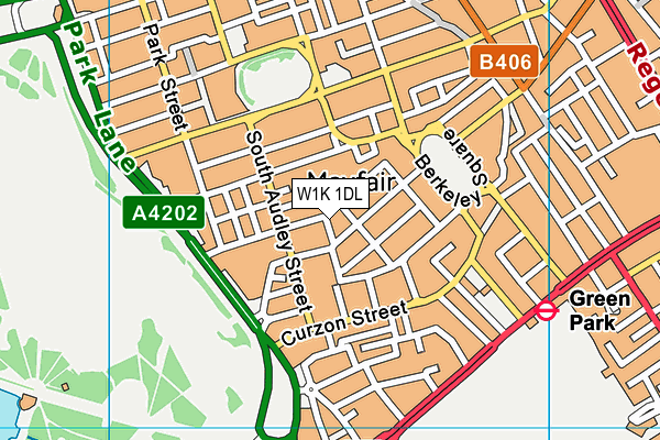 W1K 1DL map - OS VectorMap District (Ordnance Survey)