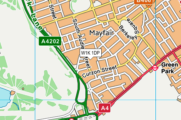 W1K 1DP map - OS VectorMap District (Ordnance Survey)