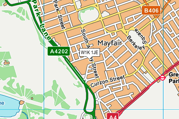 W1K 1JE map - OS VectorMap District (Ordnance Survey)