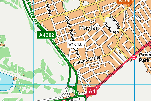 W1K 1JJ map - OS VectorMap District (Ordnance Survey)