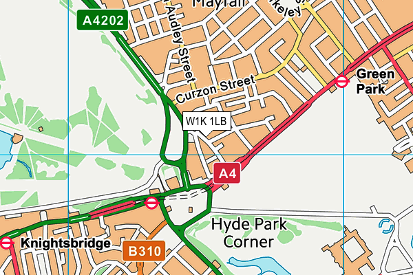 W1K 1LB map - OS VectorMap District (Ordnance Survey)