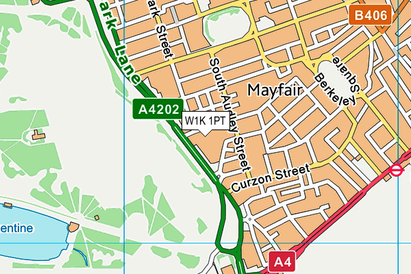 W1K 1PT map - OS VectorMap District (Ordnance Survey)