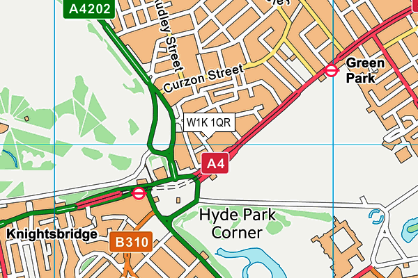 W1K 1QR map - OS VectorMap District (Ordnance Survey)