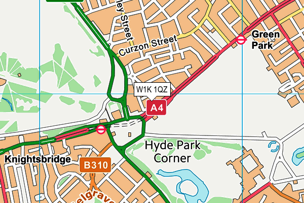 W1K 1QZ map - OS VectorMap District (Ordnance Survey)