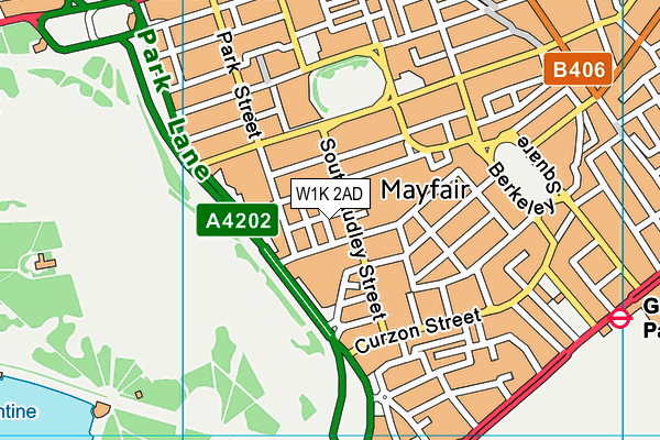 W1K 2AD map - OS VectorMap District (Ordnance Survey)