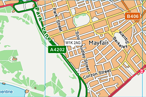 W1K 2AG map - OS VectorMap District (Ordnance Survey)