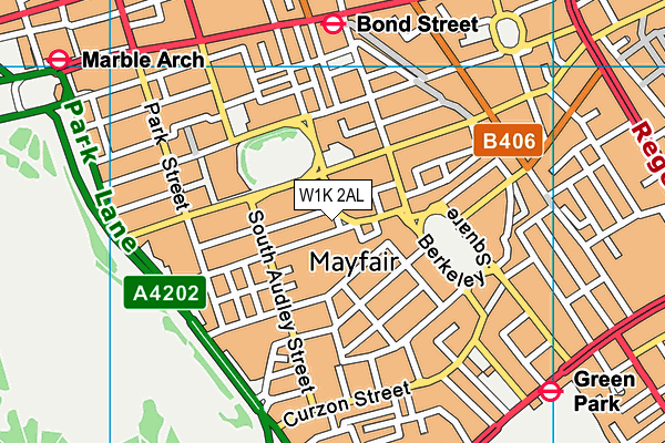 Aman Spa map (W1K 2AL) - OS VectorMap District (Ordnance Survey)