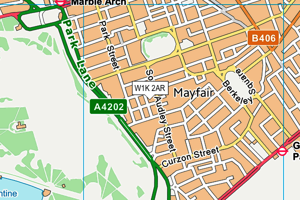 W1K 2AR map - OS VectorMap District (Ordnance Survey)