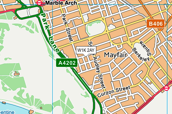 W1K 2AY map - OS VectorMap District (Ordnance Survey)