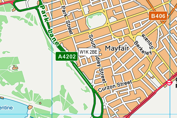 W1K 2BE map - OS VectorMap District (Ordnance Survey)