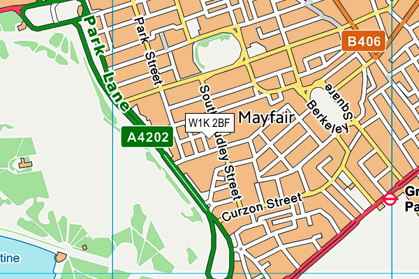 W1K 2BF map - OS VectorMap District (Ordnance Survey)