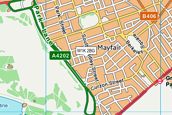 W1K 2BG map - OS VectorMap District (Ordnance Survey)