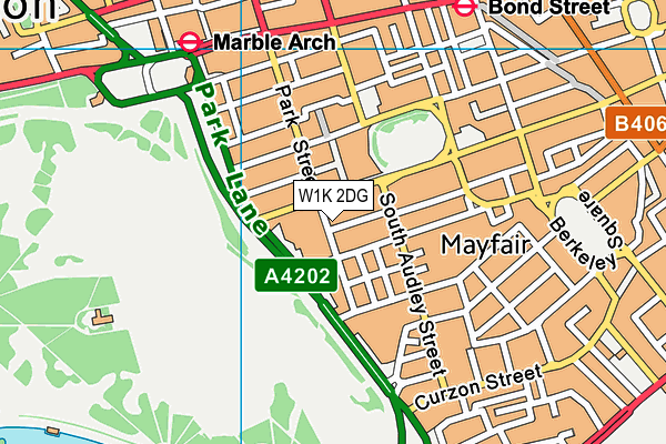 W1K 2DG map - OS VectorMap District (Ordnance Survey)