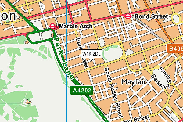 W1K 2DL map - OS VectorMap District (Ordnance Survey)