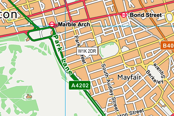 W1K 2DR map - OS VectorMap District (Ordnance Survey)