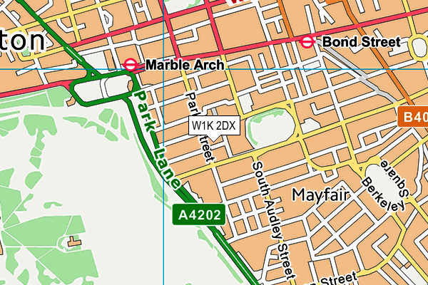 W1K 2DX map - OS VectorMap District (Ordnance Survey)