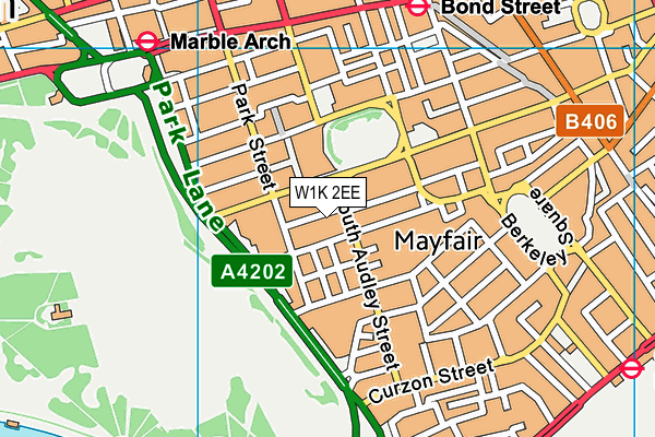 W1K 2EE map - OS VectorMap District (Ordnance Survey)