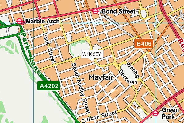 W1K 2EY map - OS VectorMap District (Ordnance Survey)