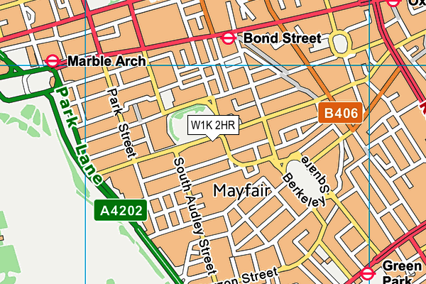 W1K 2HR map - OS VectorMap District (Ordnance Survey)