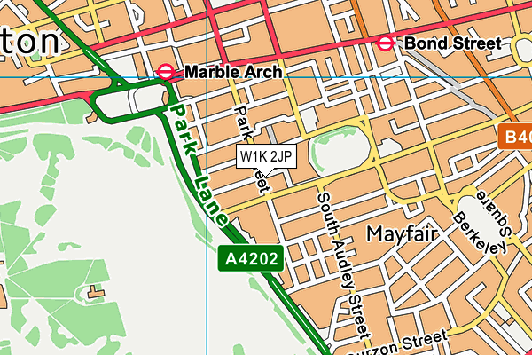 W1K 2JP map - OS VectorMap District (Ordnance Survey)