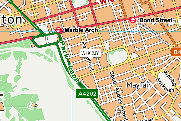 W1K 2JY map - OS VectorMap District (Ordnance Survey)