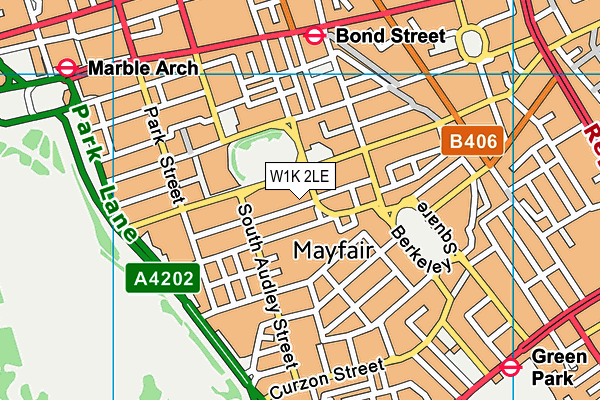 W1K 2LE map - OS VectorMap District (Ordnance Survey)