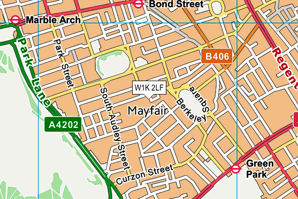 W1K 2LF map - OS VectorMap District (Ordnance Survey)