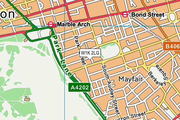 W1K 2LG map - OS VectorMap District (Ordnance Survey)