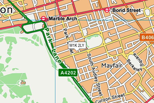 W1K 2LY map - OS VectorMap District (Ordnance Survey)