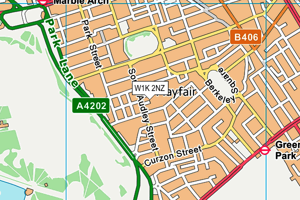 W1K 2NZ map - OS VectorMap District (Ordnance Survey)