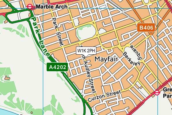 W1K 2PH map - OS VectorMap District (Ordnance Survey)