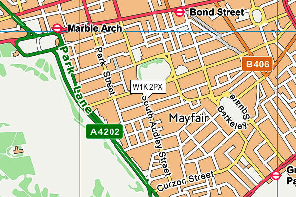 W1K 2PX map - OS VectorMap District (Ordnance Survey)