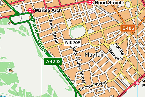 W1K 2QE map - OS VectorMap District (Ordnance Survey)