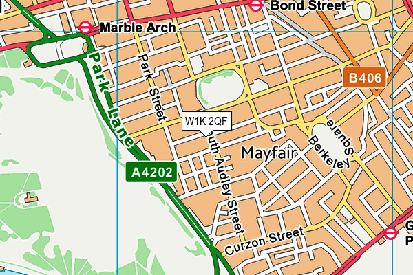 W1K 2QF map - OS VectorMap District (Ordnance Survey)