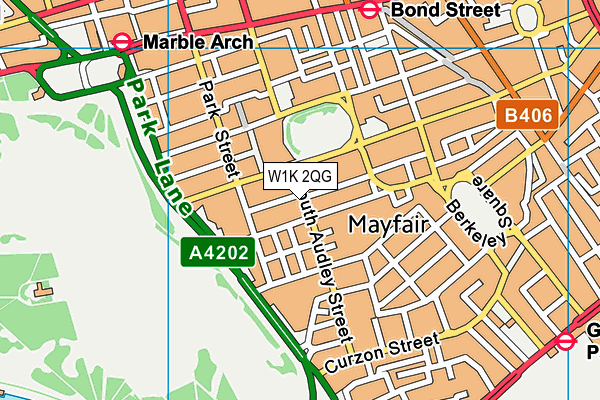 W1K 2QG map - OS VectorMap District (Ordnance Survey)