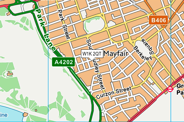 W1K 2QT map - OS VectorMap District (Ordnance Survey)