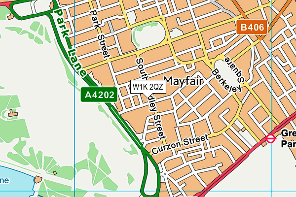 W1K 2QZ map - OS VectorMap District (Ordnance Survey)