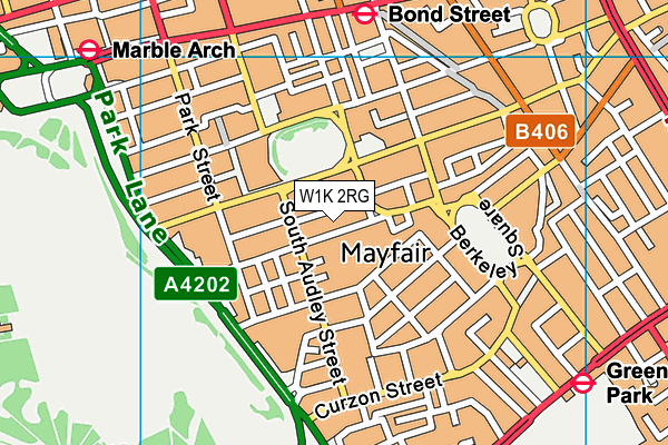 W1K 2RG map - OS VectorMap District (Ordnance Survey)