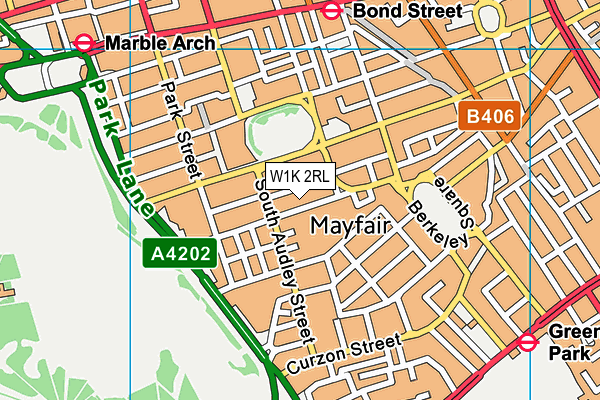 W1K 2RL map - OS VectorMap District (Ordnance Survey)