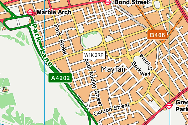 W1K 2RP map - OS VectorMap District (Ordnance Survey)