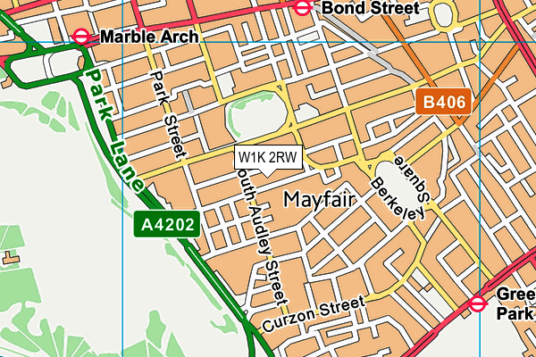 W1K 2RW map - OS VectorMap District (Ordnance Survey)