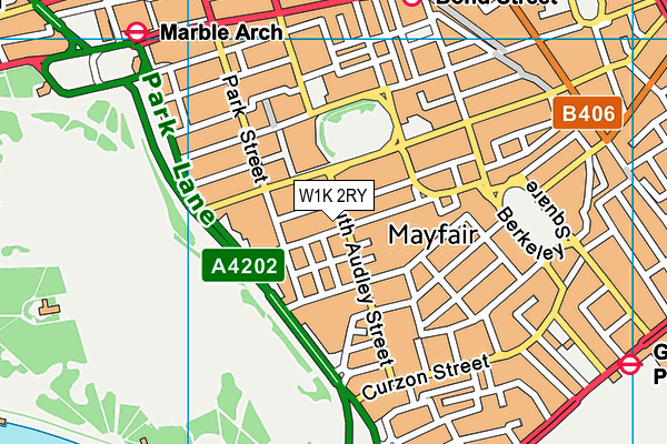 W1K 2RY map - OS VectorMap District (Ordnance Survey)