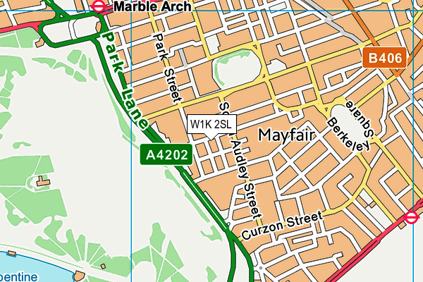 W1K 2SL map - OS VectorMap District (Ordnance Survey)