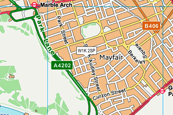 W1K 2SP map - OS VectorMap District (Ordnance Survey)