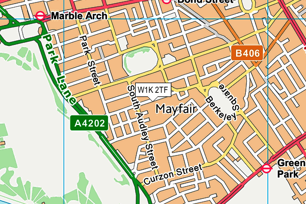 W1K 2TF map - OS VectorMap District (Ordnance Survey)