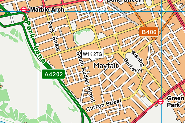 W1K 2TG map - OS VectorMap District (Ordnance Survey)