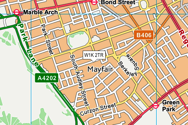 W1K 2TR map - OS VectorMap District (Ordnance Survey)