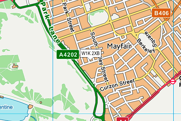 W1K 2XB map - OS VectorMap District (Ordnance Survey)