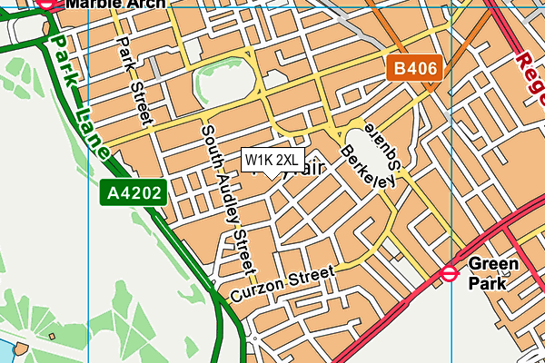 W1K 2XL map - OS VectorMap District (Ordnance Survey)