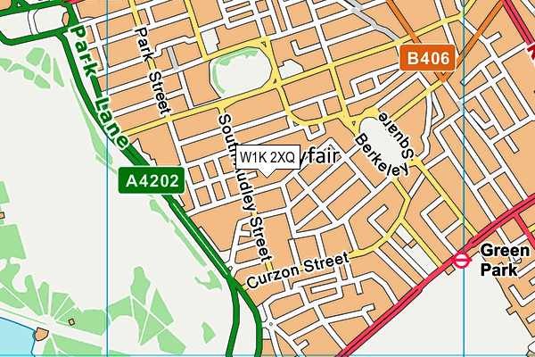 W1K 2XQ map - OS VectorMap District (Ordnance Survey)